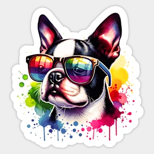 Cool Boston Terrier Sticker